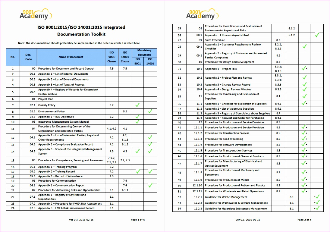 iso 9001 2015 internal audit schedule excel